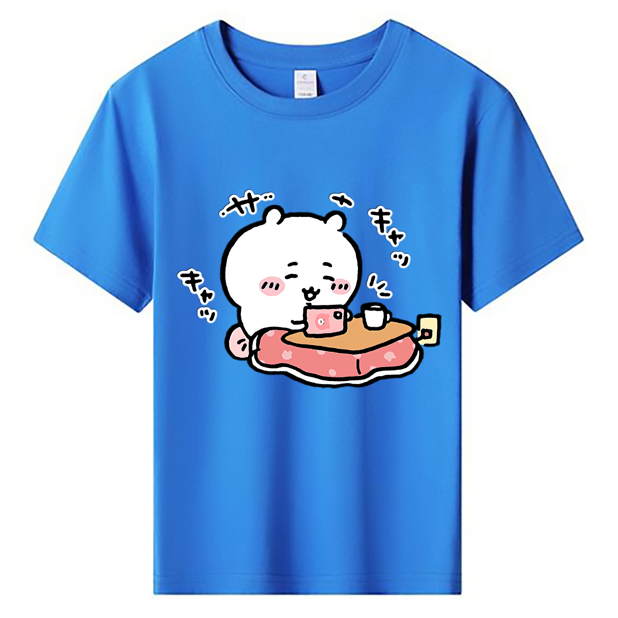 （画像用） ちいかわ ちいかわ Chii-kawa chiikawa 綿100％キッズTシャツ（フロントプリント）